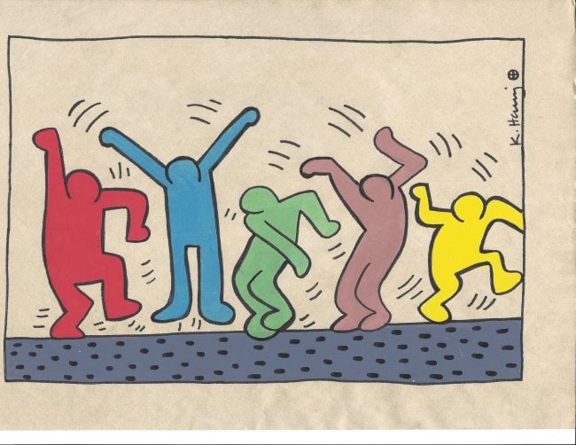 KEITH HARING Mixed Media on Paper POP ART: KEITH HARING Mixed Media on Paper POP ART. Approx Size: 11 3/4 x 8 1/4 inches. Provenance: This item has limited provenance from an Upper New York estate. All lots that do not carry established docume