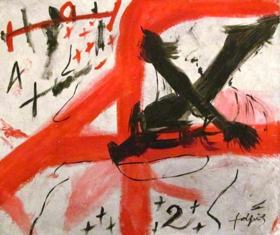 Vintage Abstract Canvas Antoni Tapies, Modern Art 20th Century  (After artist) (1 of 4)