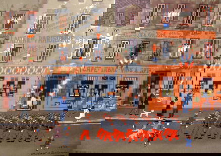 Michel Delacroix -Limited Edition Lithograph (After Artist): Michel Delacroix French Le Remorqueur -SLimited Edition Lithograph. (After Artist) This piece is facsimile of Michel Delacroix. Limited Edition lithograph on thick paper. This piece is numbered from a