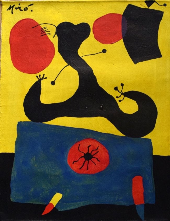 Miro Abstract Painting on Canvas (After Artist) (1 of 4)