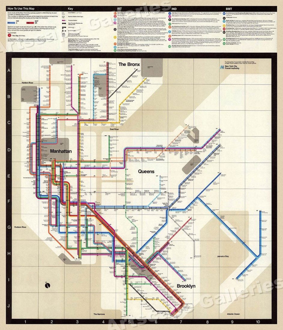 Vintage 1972 Massimo Vignelli New York Subway Map (1 of 2)