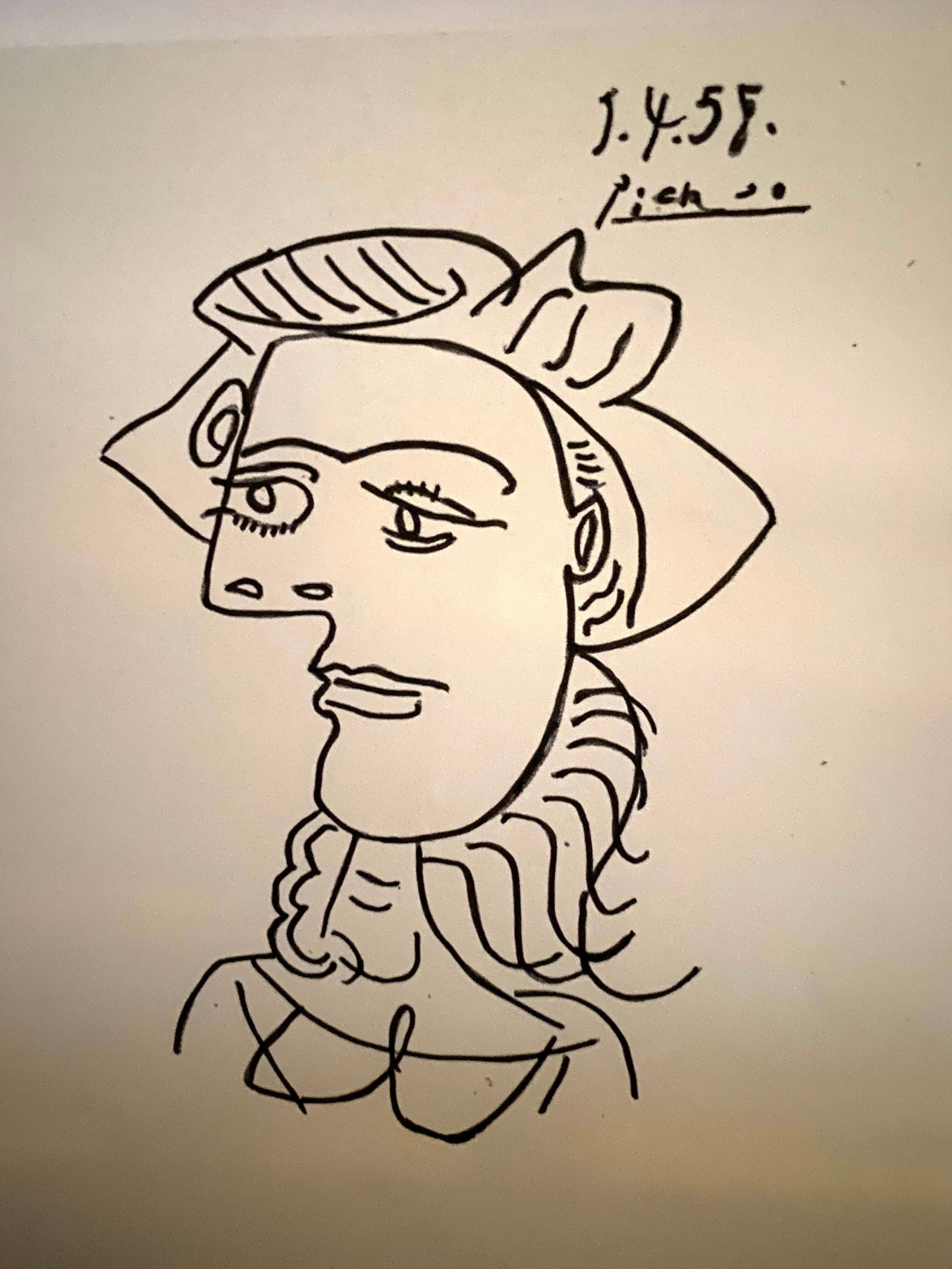 Pablo Picasso Ink Drawing on Paper (After Artist) (1 of 1)