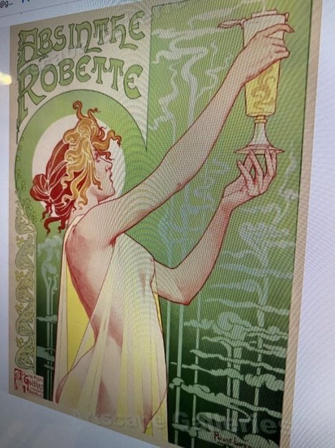 Absinthe Robette Classic 1896 Drinking Art Nouveau (1 of 3)