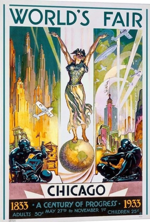 1930s Chicago Worlds Fair Century of Progress Poster (1 of 1)
