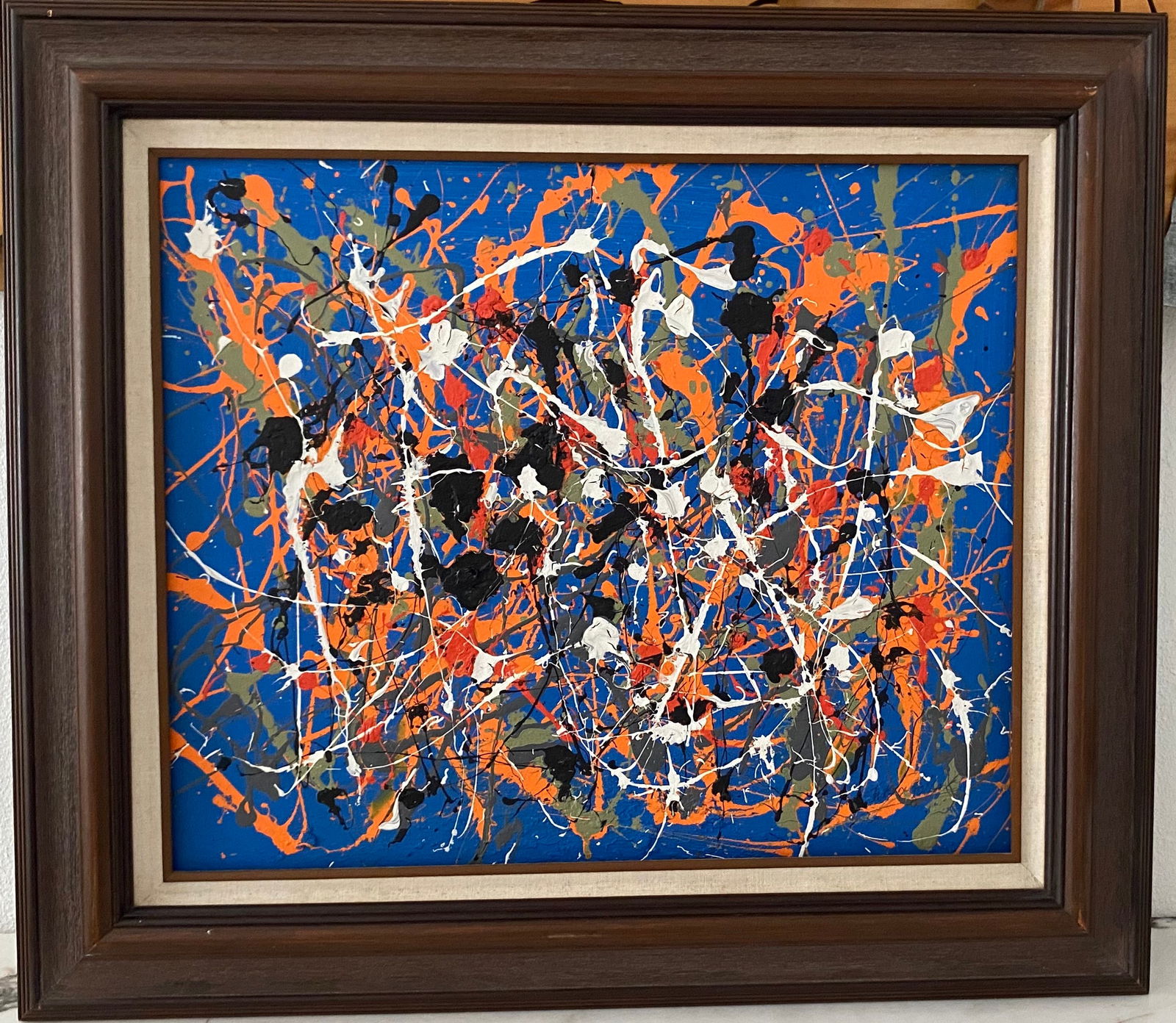 Jackson Pollock Abstract Painting on Canvas(after artist): Jackson Pollock(after artist) Abstract Painting on Canvas - . NY Collector. Approx Painting Size: 24 x 20 Inches.Frame size:32 x 28. Painting is done in the modern, abstract expressionist style for wh