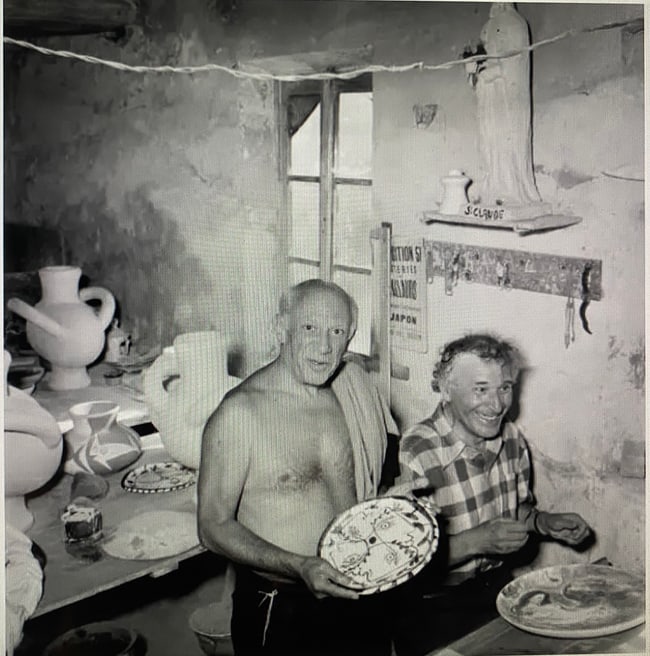 Pablo Picasso and Marc Chagall in 1948 OLD PHOTO (1 of 1)