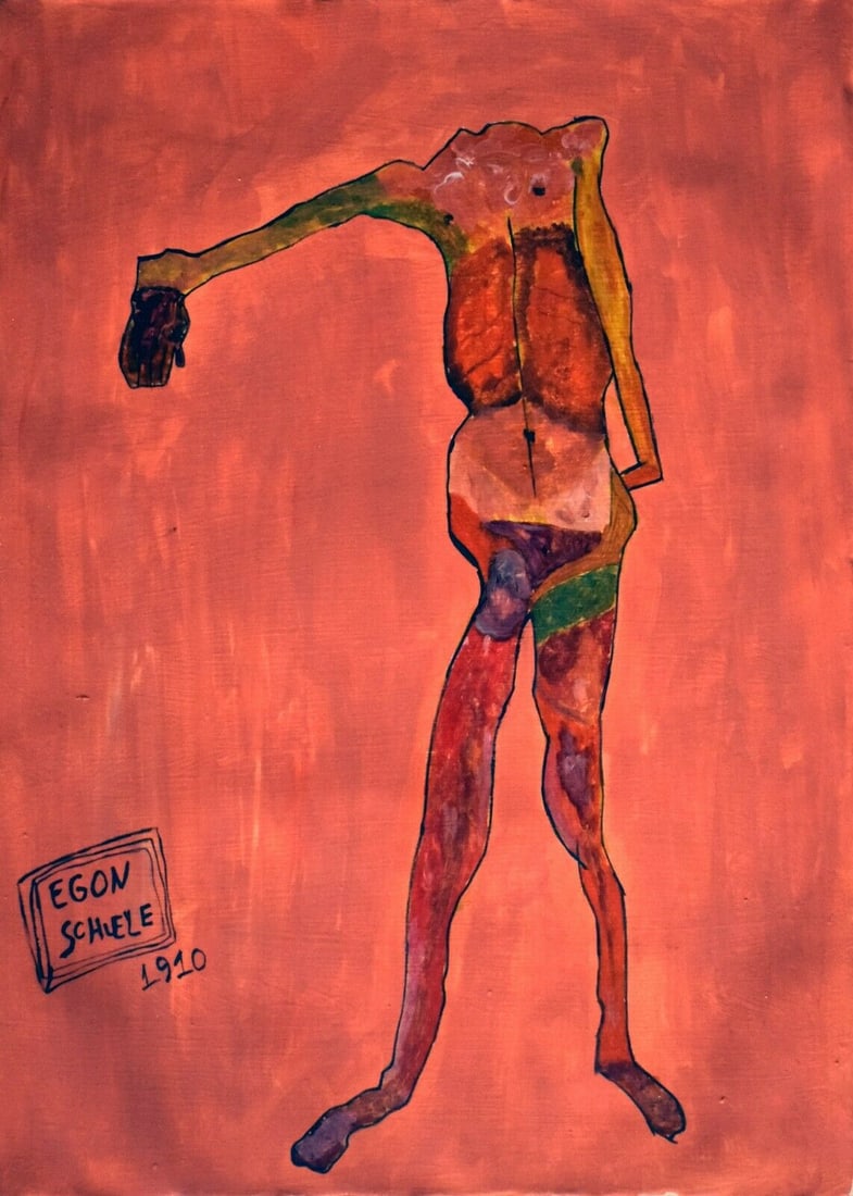 Egon Schie Vintage Abstract Canvas Signed (After Artist) (1 of 4)