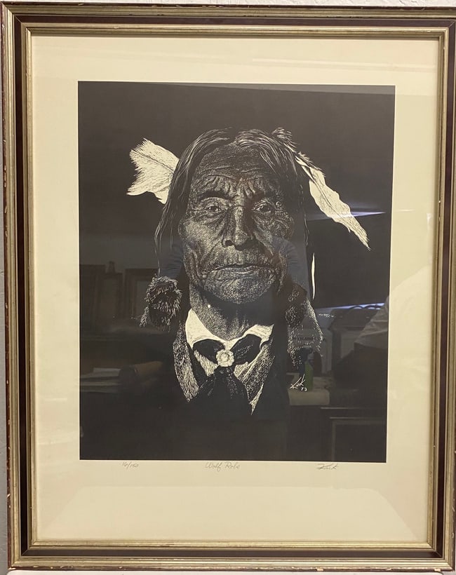 Wolf Robe (1838-1841 to 1910) Lithograph Framed (1 of 5)