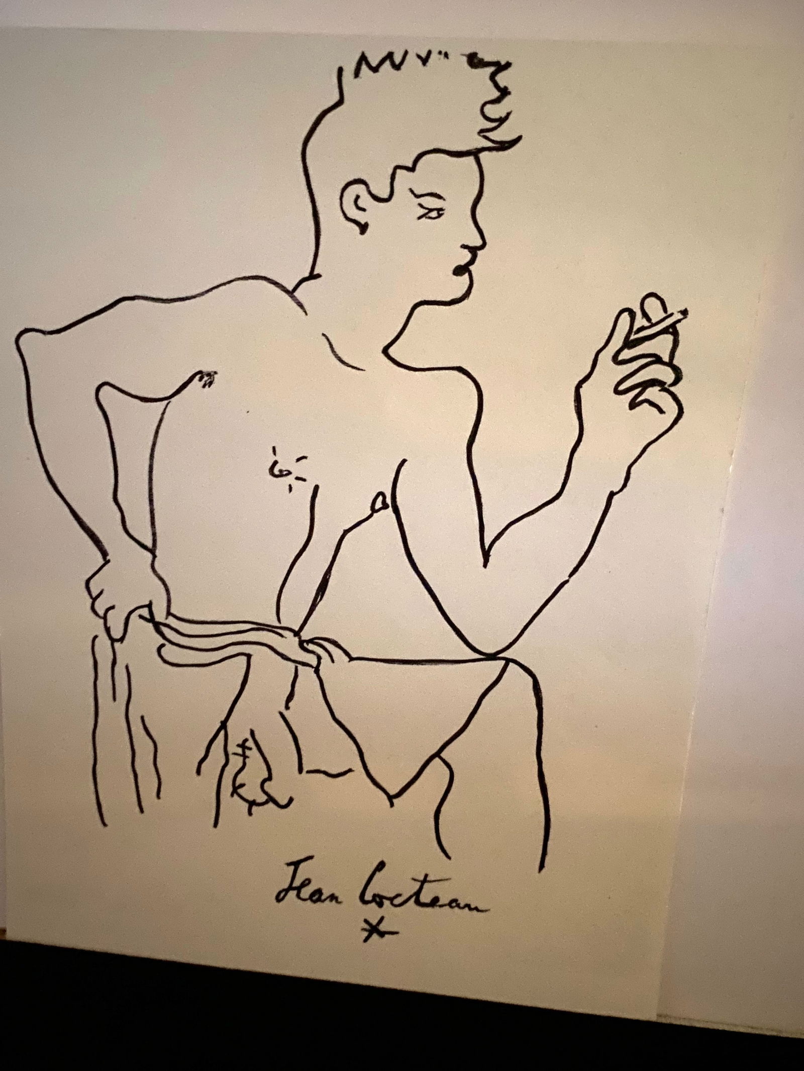 Jean Cocteau Ink Drawing on Paper (After Artist) (1 of 1)