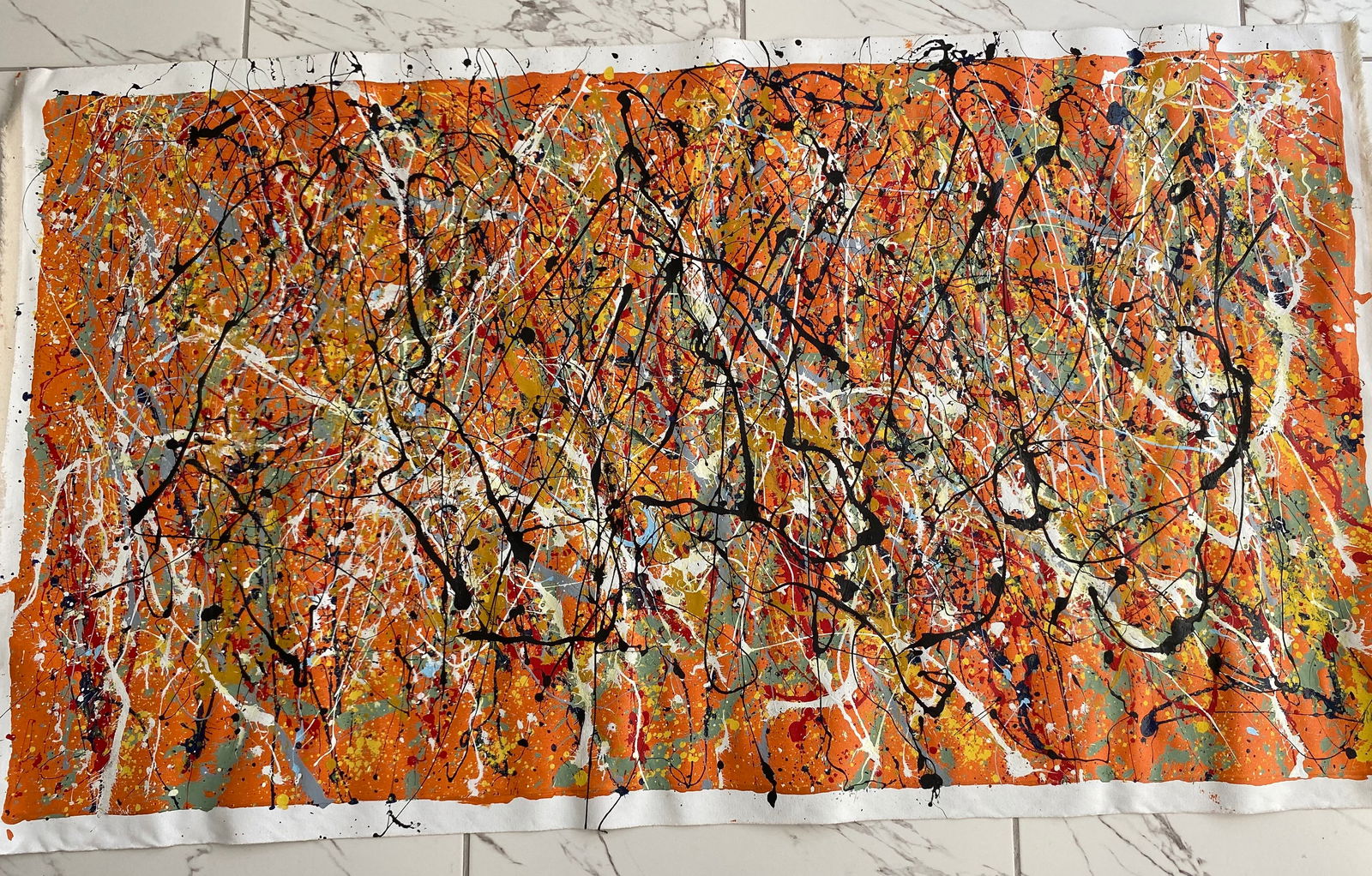 XL Jackson Pollack Painting on Canvas (style) (1 of 2)