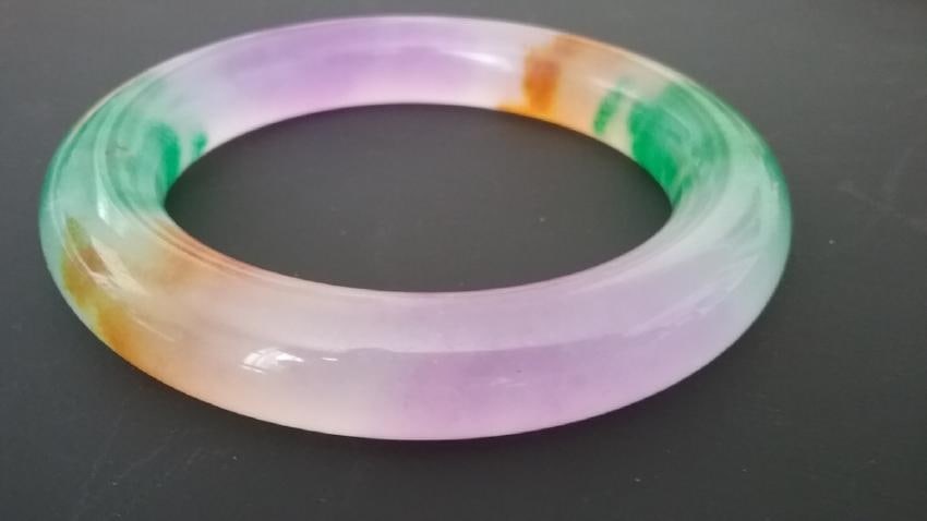 Natural Jade Multi Color Bangle Bracelet. (1 of 1)