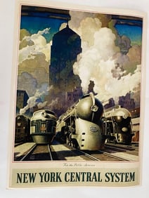 New York Central System 1940s Vintage Style Railroad Poster (repo)