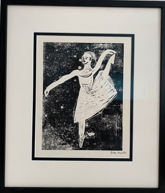 Original Wood Block Print by Lian Diao "04" signed