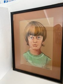 2 Vintage Original Portrait Art Painting on Paper