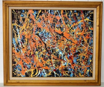 Jackson Pollock Abstract Painting on Canvas After (artist)