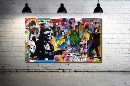 Mr Brainwash Street Art Collage DarthVadar Grafitti