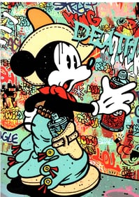 LARGE Signed Graffiti Pop Art Print Death NYC