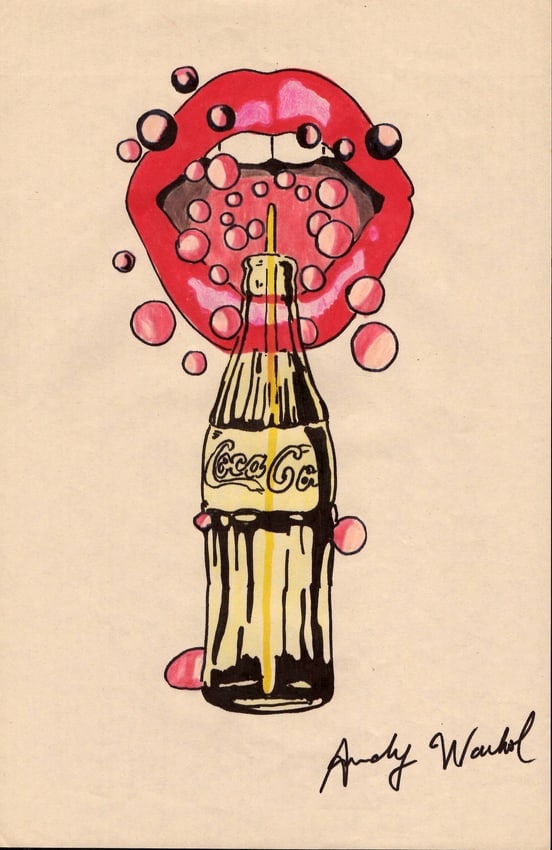 Andy Warhol Mixed Media on Paper.: Andy Warhol Mixed Media on Paper. On verso, also stamp. Approx Size: 11 3/4 x 8 1/2 inches. All lots that do not carry established documented provenance nor any past record of auction history record a