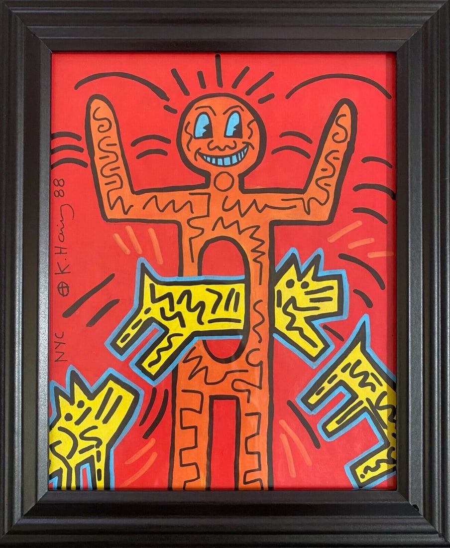 Keith Haring NYC 1988-Pop Shop– A Poignant Sketch by an Icon SIGNED (1 of 4)