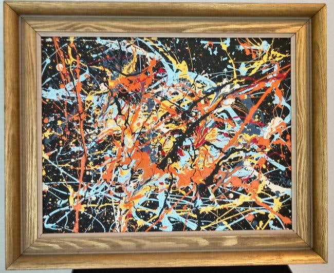 Jackson Pollock Abstract Painting on Board (After) (1 of 3)