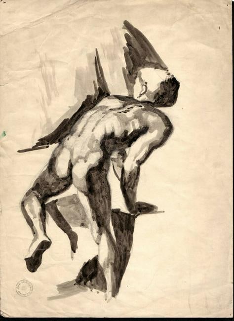 Joseph Smedley 1922-2016 British Modernist Figurative Drawing 1960 on Paper (1 of 1)