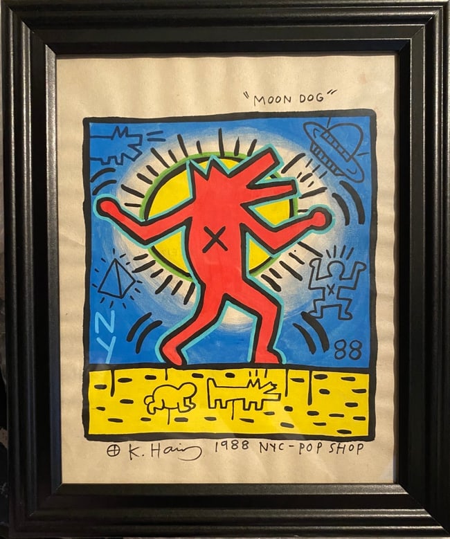 Keith Haring -Moon Dog 1988- NYC-Pop Shop Painting (1 of 1)