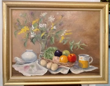 Original still life painting on canvas stretched