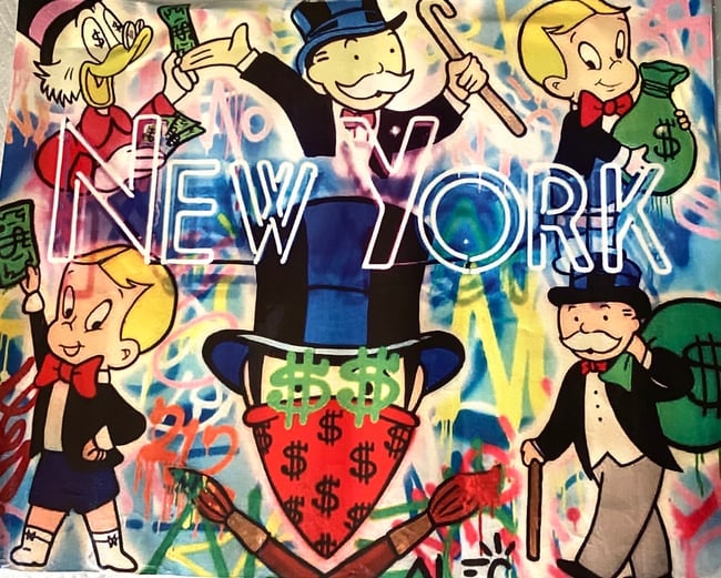 Alec Monopoly NY Fine Art Print on Canvas: Alec Monopoly NY Fine Art Print on canvas.After (artist) approx size: 23 x 17 . No Documents or COA. sold in the manner or style of Artist. Good Condition. see Photo. We pack & Ship for you. We take c