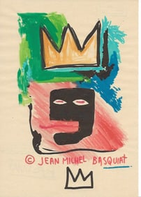 Jean Basquiat Mixed Media on Paper