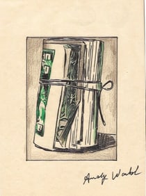 Andy Warhol Mixed Media on Paper. Stamp .On verso