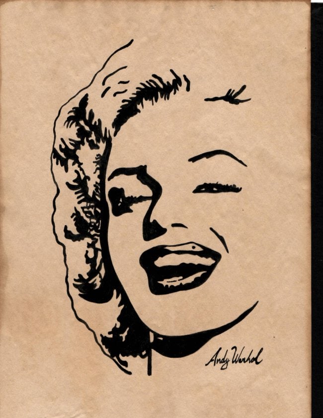 Andy Warhol Mixed Media on Paper: Andy Warhol Mixed Media on Paper,Authorized by the Andy Warhol Foundation. Size Approx Size: 11 3/4 x 8 1/2 inches. NY Collector. No COA or Documents. Sold as is to the manner or style of after artist