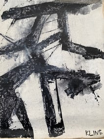 Vintage Abstract Canvas  Franz Kline (After)