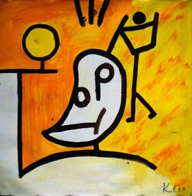 Vintage Abstract Painting -Klee-(after Artist)