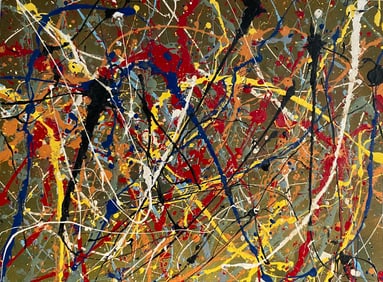 Jackson Pollock Abstract Painting on Paper After (artist)