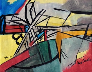 Abstract Painting on Canvas  Karl Knaths (After)