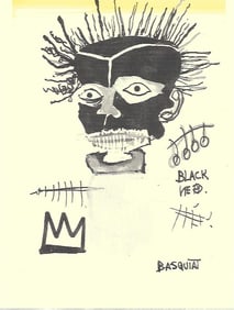 Jean Basquiat Print On Paper.