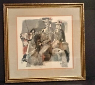 Roque Riera Rojas (1913-92) Vintage Collagraph, Collection El Matador.