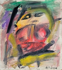 Abstract Painting De Kooning , Modern Old 20th Century