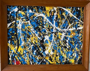 Jackson Pollock Painting on Cardboard