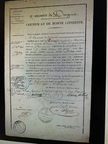 1839 GOOD CONDUCT CERTIFICATE 9th Regiment of Dragoons