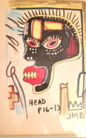 Jean Michel Basquiat -Head F16-13 - Drawing (after artist)