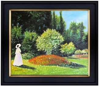 Monet Jeanne in Garden  Oil Painting on Canvas.