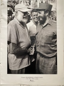 Fidel Castro & Ernest Hemingway, Habana Cuba 1960. Print.