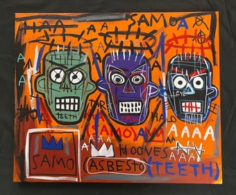 Jean Michel Basquiat Painting on Canvas