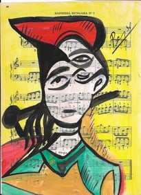 Mixed Media Pablo Picasso Drawing on Paper
