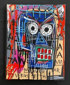 Jean Micheal Basquiat painting on Canvas (After artist)