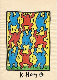 Keith Haring Drawing, Stamp on Verso
