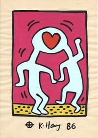 Keith Haring Drawing, Stamp on Verso