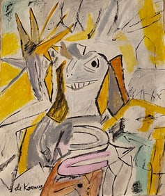 Vintage Abstract Canvas DE Kooning Modern Art 20th Century.