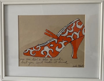 Andy Warhol  (Ame 1928-87) Mixed Media Painting on Paper. Pop Art Era